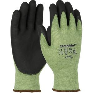 13 Gauge Green Kevlar/Steel Shell W/Black Micro Foam Nitride Coating. Antibacterial/Dmf Free. En388 4542, Ansi Cut Level 4, 2978 Gram. New 2016 Ansi A4 Cut. En407: 1994 Contact Heat Rating 2