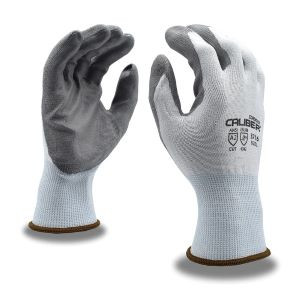 Caliber, White Hppe Fiber Shell, 13-Gauge, Gray Polyurethane Palm Coating *Cut Level 2* Extra Large