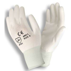 Cor-Touch Lite Premium, 15 Gauge, White Nylon Shell, White Polyurethane Palm Coating