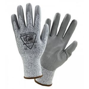 Gray Pu Palm Coated Speckle Gray Hppe Gloves X-Lrg