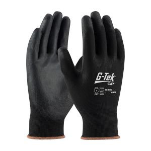 G-Tek, Black 13g Nylon Shell, Black Pu Coated Smooth Grip - Extra Large