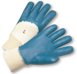 Knit Wrist Light Nitrile Palm Coated, Interlock Lining, 3/4" Coating Back Of Hand