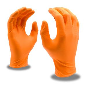 Orange Nitril 8mm Lg Hvy Duty 100 Gloves Per Box