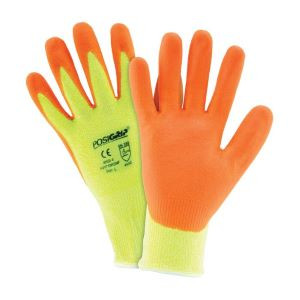Orange Nitrile Foam Palm Coating, 10g Hi Vis Yellow Hppe Shell.En388-4542, Ansi 4-1576 Gms