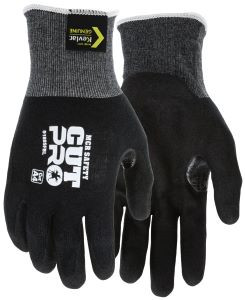 Safety Cut Pro 18 Gauge Black Kevlar Comfort Cut Resistant Glove Sandy Nitrile Foam Palm And Fingertips Large