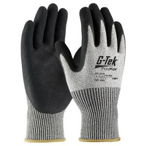 Small G-Tek Polykor Seamless Knit Polykor Blended Glove With Double-Dipped Nitrile Coated Microsurface Grip (Cut Level 4)