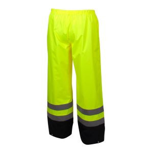 Waterproof Hi-Vis Breathable Polyester With Polyurethane Coating Sewn And Sealed Waterproof Seams Elastic Waist Band Rain Pants - Xl