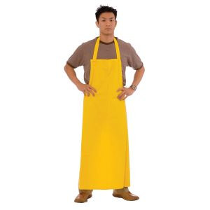 .35 Mm Yellow Pvc/Poly Apron With Attached Ties, 35"X 47