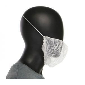 18" Sbp White Beard Cover - "Latex Free Elastic" 12 Gram Poly Pro Material