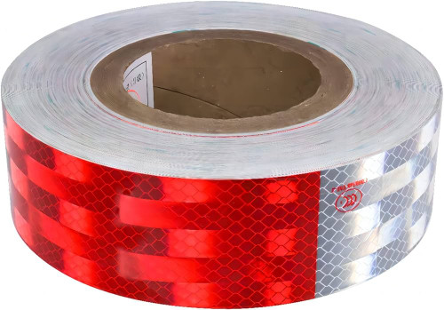 Red &amp; Silver Dot Reflective Tape 2" X 10 Yds