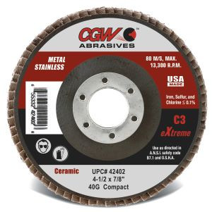 4-1/2" X 7/8" C3 Compact Ceramic Regular 40 Grit