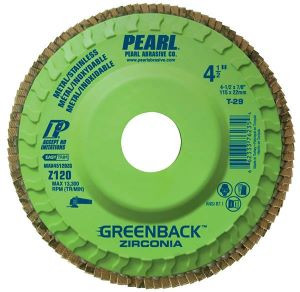 4 1/2 X 120 Grit Type 29 Trimmable Flap Disc Zirconia Greenback