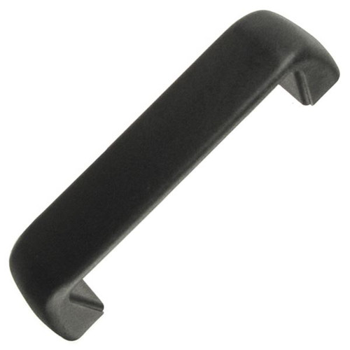 Threaded-Hole Black Plastic Pull Handle with Brass Insert, Oval Grip, 4-1/8" Center-to-Center Width
