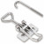 Stainless Steel 702 Non Locking Stamped Hook End Adjustable Over Center Catch with Holes