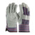 Economy - Shoulder Leather Palm Rubberized Safety Cuff Glove - Blue/Red Fabric: Xlarge