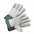 Select Full Leather Back Rubberized Safety Cuff Glove - Green/Pink Fabric - Large