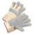 Side Split Leather Palm Rubberized Safety Cuff Glove - White Cuff &amp; Fabric Back: Large