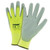 Touch Screen" Gray Pu Palm Coating, 13 Gauge Hi Vis Yellow Nylon Shell Touch Screen Tips