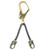 23" Swivel Steel Rebar Hook With 2.5" Gate Opening; Clevis-Pin Steel Snap Hooks; Grade 80 Chain
