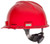 Msa V-Gard Jumbo (Large) Size Cap Style Hard Hats W/Fastrac Iii Suspensions And Handy Tote Bag - Red