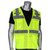 Ansi Type R Class 2 Ten Pocket Surveyors Vest - Lime Mesh Zipper Front - Small