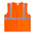 Class Ii Orange Solid Vest, Velcro Closure, 2" Silver Reflective Tape