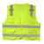 Class Ii, Lime Surveyors Vest, Solid Front And Mesh Back, 2" Silver Stripes, Zipper Closure, Multiple Pockets For Pad/Pen, Radio/Phone, Flashlight And Mic Tabs On Each Shoulder