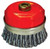 4" Cup Brush, Knotted Wire, Single Row, 5/8"-11 Arbor Hole