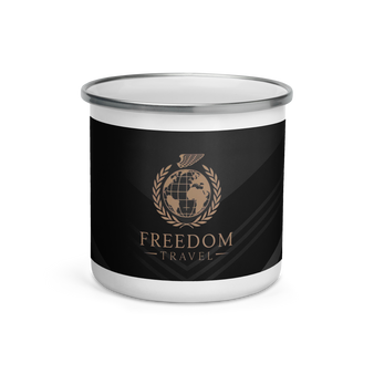  Freedom Travel Enamel Mug - Durable Camping Coffee Cup