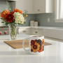 Elegant mug on bright kitchen counter