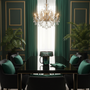 Emerald Plants mug in elegant dining room with jungle plants