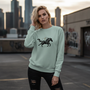 Agave green premium sweatshirt featuring unique horse design - Modern casual wear for nature lovers and free spirits