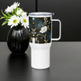 Big Flowers Travel mug with a handle