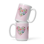 White glossy mug Hearts
