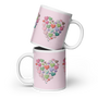 White glossy mug Hearts