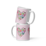 White glossy mug Hearts