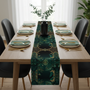 Dining table with exact Emerald Plants runner pattern