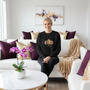 Trees Premium Sweatshirt Modern Purple Gold