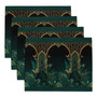 Dining table with Emerald Plants placemats set