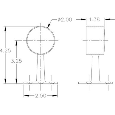 Center Post End Cap - Polished Brass - 2" OD