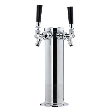 Draft Tower - 100% Stainless Steel Contact - 3" Column - 2 Faucet