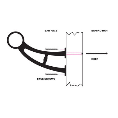 Bar Mount Foot Rail Bracket - Gunmetal Grey - 2" OD