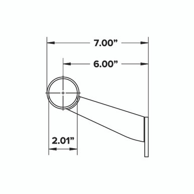 Contemporary Bar Rail Bracket - Matte Black - 2" OD