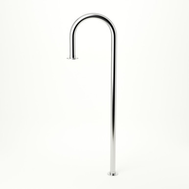 Floor Mounted Candy Cane Service Bar Rail - 2" OD - Polished Stainless Steel