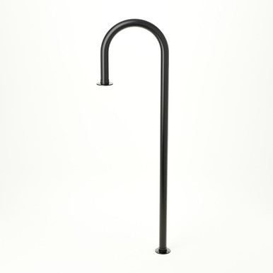 Floor Mounted Candy Cane Service Bar Rail - 2" OD - Matte Black