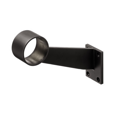 Contemporary Bar Rail Bracket - Blackened Steel - 2" OD