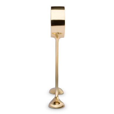 Floor Mount Foot Rail Bracket - Polished Brass - 2" OD