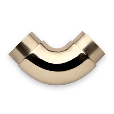 Curved Flush Elbow Fitting 90 Degree - Polished Brass - 2" OD