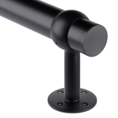 Rounded Center Post Bracket - Matte Black - 2" OD