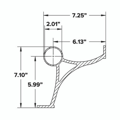 Combination Foot Rail Bracket - Antique Brass - 2" OD